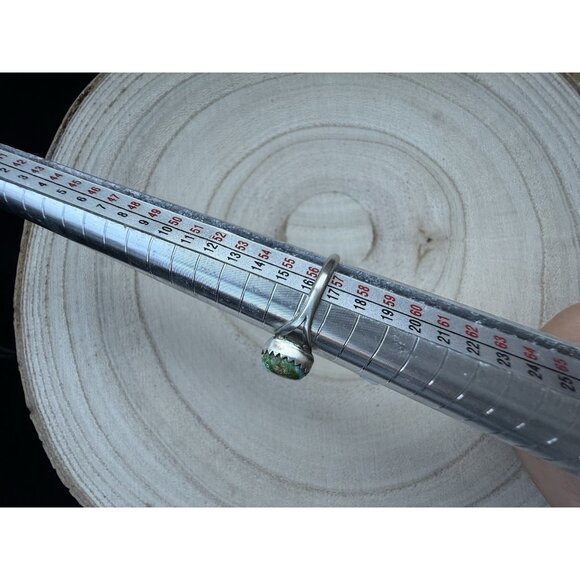 Navajo Letricia Largo  Sterling Silver Sonoran Gold 8 Turquoise Ring Handcrafted - Picture 3 of 8